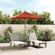 Vidaxl parasol met houten paal 198x198x231 cm terracottakleurig - afbeelding 1