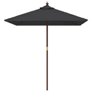 Vidaxl parasol met houten paal 198x198x231 cm zwart - afbeelding 3