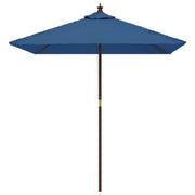 Vidaxl parasol met houten paal 198x198x231 cm azuurblauw - afbeelding 3