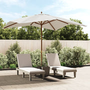 Vidaxl parasol met houten paal 300x300x273 cm zandkleurig - afbeelding 1