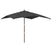 Vidaxl parasol met houten paal 300x300x273 cm antracietkleurig - afbeelding 2