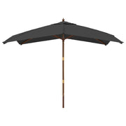 Vidaxl parasol met houten paal 300x300x273 cm antracietkleurig - afbeelding 3