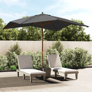 Vidaxl parasol met houten paal 300x300x273 cm antracietkleurig - afbeelding 1