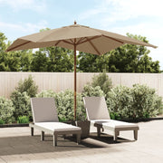 Vidaxl parasol met houten paal 300x300x273 cm taupe - afbeelding 1