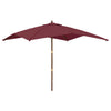 Vidaxl parasol met houten paal 300x300x273 cm bordeauxrood