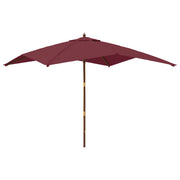 Vidaxl parasol met houten paal 300x300x273 cm bordeauxrood - afbeelding 2