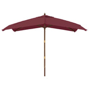 Vidaxl parasol met houten paal 300x300x273 cm bordeauxrood - afbeelding 3