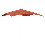 Vidaxl parasol met houten paal 300x300x273 cm terracottakleurig - afbeelding 2