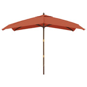 Vidaxl parasol met houten paal 300x300x273 cm terracottakleurig - afbeelding 3