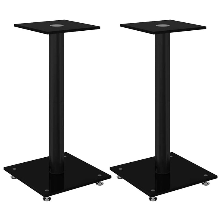 Vidaxl luidsprekerstandaards 2 st 1 pijler gehard glas zwart