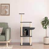 Vidaxl kattenmeubel met sisal krabpalen 132 cm donkergrijs - afbeelding 1