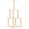 Vidaxl kattenmeubel met sisal krabpalen 111 cm crèmekleurig