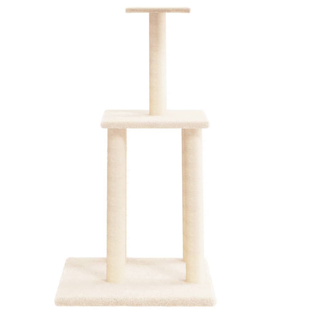 VidaXL Kattenmeubel met sisal krabpalen 85,5 cm crèmekleurig