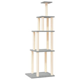 Vidaxl kattenmeubel met sisal krabpalen 183 cm lichtgrijs - afbeelding 2