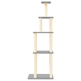 Vidaxl kattenmeubel met sisal krabpalen 183 cm lichtgrijs - afbeelding 3