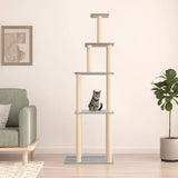 Vidaxl kattenmeubel met sisal krabpalen 183 cm lichtgrijs - afbeelding 1