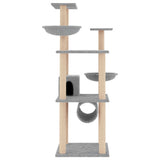 Vidaxl kattenmeubel met sisal krabpalen 141 cm lichtgrijs - afbeelding 3