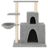 Vidaxl kattenmeubel met sisal krabpalen 83 cm lichtgrijs - afbeelding 3