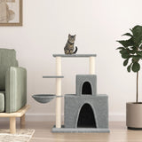 Vidaxl kattenmeubel met sisal krabpalen 83 cm lichtgrijs - afbeelding 1