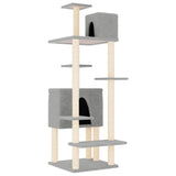Vidaxl kattenmeubel met sisal krabpalen 154 cm lichtgrijs - afbeelding 2