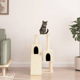 Vidaxl kattenmeubel met sisal krabpalen 82 cm crèmekleurig - afbeelding 1