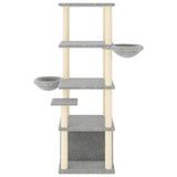 Vidaxl kattenmeubel met sisal krabpalen 147 cm lichtgrijs - afbeelding 3