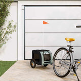 Vidaxl hondenfietstrailer oxford stof en ijzer grijs en zwart - afbeelding 1