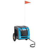 Vidaxl hondenfietstrailer oxford stof en ijzer blauw en grijs - afbeelding 2