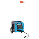 Vidaxl hondenfietstrailer oxford stof en ijzer blauw en grijs - afbeelding 3