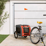 Vidaxl hondenfietstrailer oxford stof en ijzer oranje en grijs - afbeelding 1