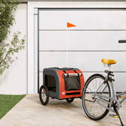 Vidaxl hondenfietstrailer oxford stof en ijzer oranje en grijs - afbeelding 1