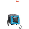 Vidaxl hondenfietstrailer oxford stof en ijzer blauw en grijs