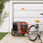 Vidaxl hondenfietstrailer oxfordstof en ijzer oranje en grijs - afbeelding 1