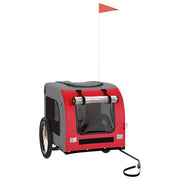Vidaxl hondenfietstrailer oxfordstof en ijzer rood en grijs - afbeelding 2