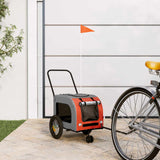 Vidaxl fietskar voor huisdieren oranje en grijs 125 x 53 x 54 cm - afbeelding 1