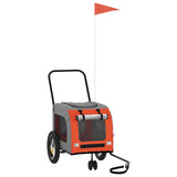 Vidaxl fietskar voor huisdieren oranje en grijs 125 x 53 x 54 cm - afbeelding 2