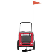 Vidaxl fietskar voor huisdieren rood en grijs 125 x 53 x 54 cm - afbeelding 3