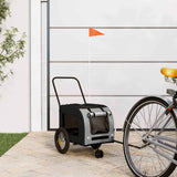 Vidaxl fietskar voor huisdieren grijs en zwart 125 x 53 x 54 cm - afbeelding 1