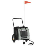 Vidaxl fietskar voor huisdieren grijs en zwart 125 x 53 x 54 cm - afbeelding 2