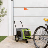 Vidaxl fietskar voor huisdieren groen en grijs 125 x 53 x 54 cm - afbeelding 1