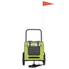 Vidaxl fietskar voor huisdieren groen en rood 124,5 x 63,5 x 53 cm