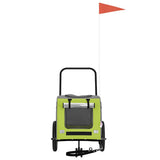 Vidaxl fietskar voor huisdieren groen en grijs 125 x 53 x 54 cm - afbeelding 3