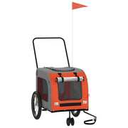 Vidaxl hondenfietstrailer oxford stof en ijzer oranje en grijs - afbeelding 2