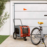 Vidaxl hondenfietstrailer oxford stof en ijzer oranje en grijs - afbeelding 1