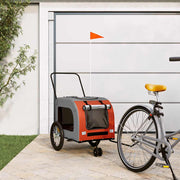 Vidaxl hondenfietstrailer oxford stof en ijzer oranje en grijs - afbeelding 1