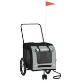 Vidaxl hondenfietstrailer oxford stof en ijzer zwart en grijs - afbeelding 2
