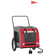 Vidaxl hondenfietstrailer oxford stof en ijzer rood en grijs - afbeelding 2