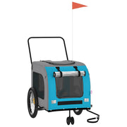 Vidaxl hondenfietstrailer oxford stof en ijzer blauw en grijs - afbeelding 2