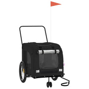 Vidaxl hondenfietstrailer oxford stof en ijzer zwart - afbeelding 2