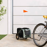 Vidaxl hondenfietstrailer oxford stof en ijzer grijs en zwart - afbeelding 1